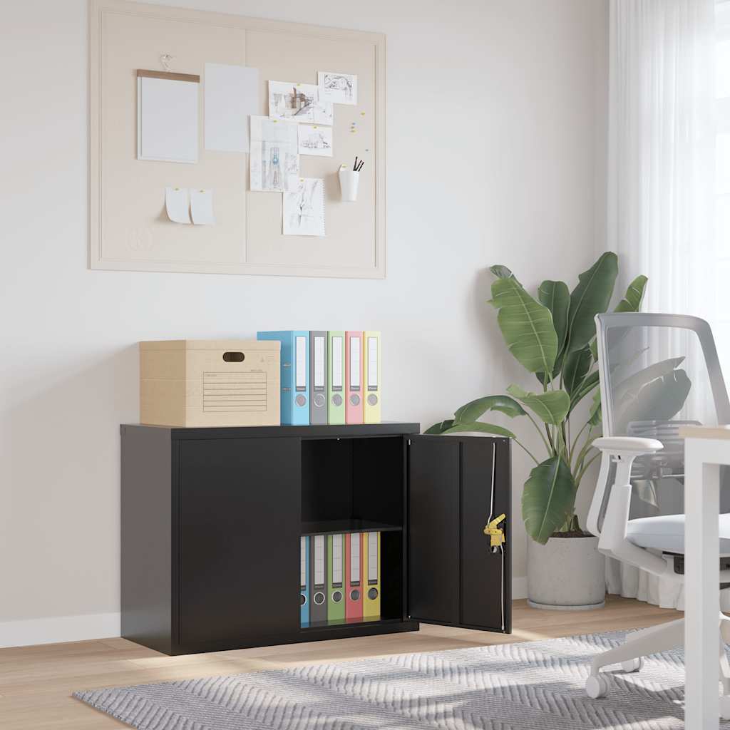 File Cabinet Black 90x40x70 cm Steel